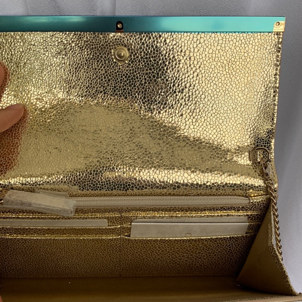 Brand New Jimmy Choo Milla Crossbody Clutch Champagne Glitter - Picture 4 of 7